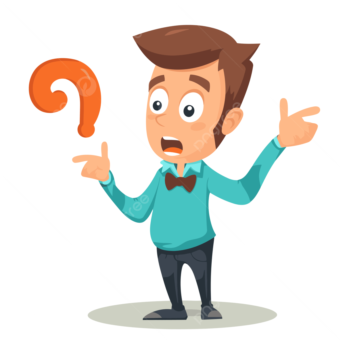 Ask A Question Vector, Sticker Clipart Cartoon Man Holding Question ...